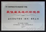 深圳市成长型企业 「最佳雇主组织环境奖」